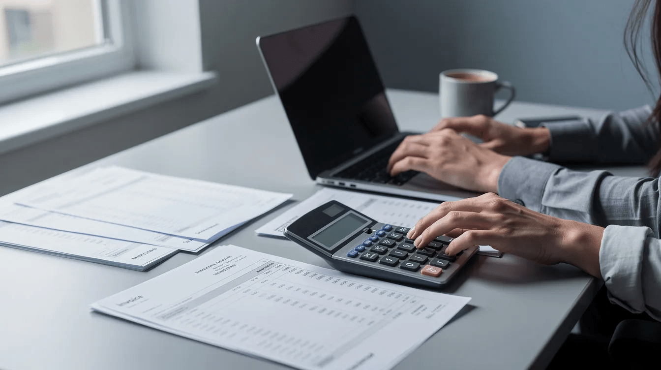 Person calculating expenses and take-home pay, illustrating the cost of being a physician assistant