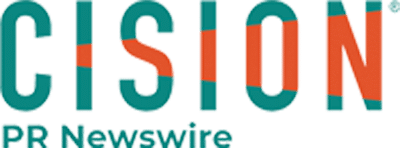 Cision PR Newswire logo, with the word "CISION" in large, teal letters and "PR Newswire" in smaller, teal letters beneath it. Some letter portions are highlighted in orange.